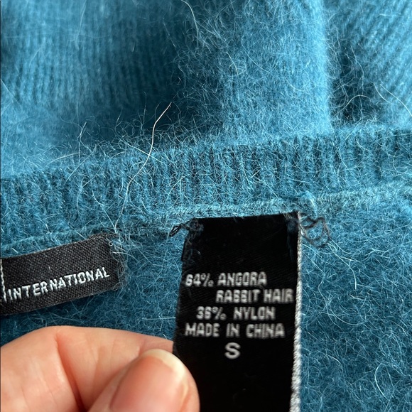 Soft Angora Sweater with Rhinestone Buttons - Picture 6 of 6